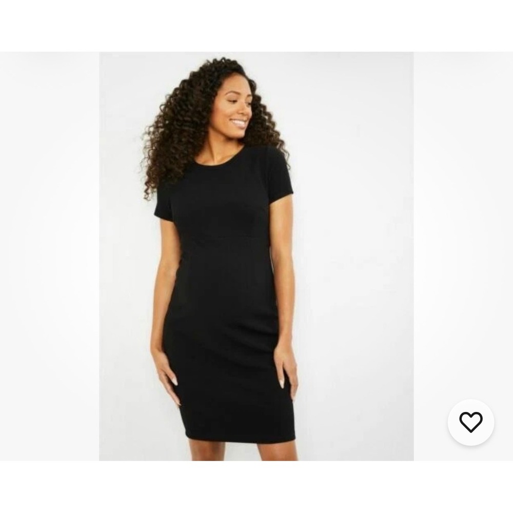 Motherhood Maternity Short Sleeve Sheath Dress Solid Womens Size S Black